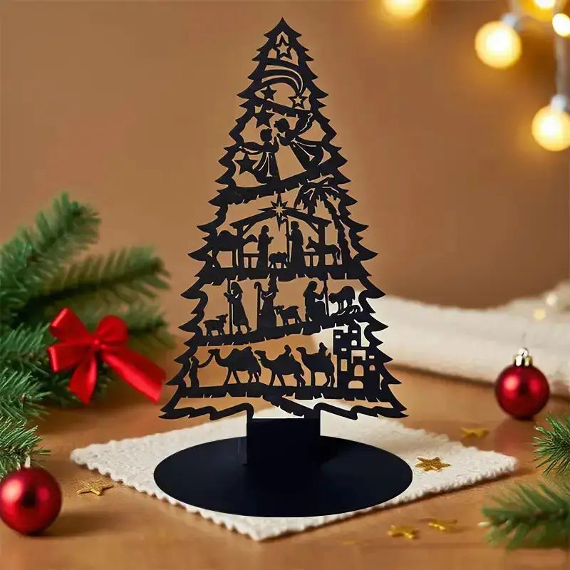 a black folding christmas tree decoration heavy duty metal - Temu Mauritius