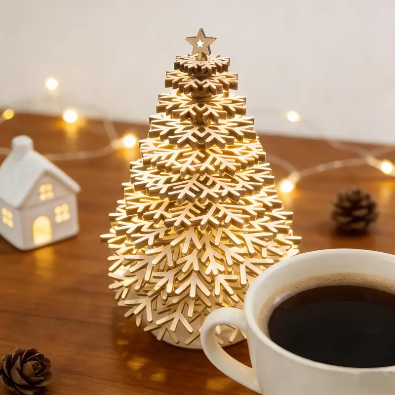 a mini wooden christmas tree statue figurine - Temu Cyprus