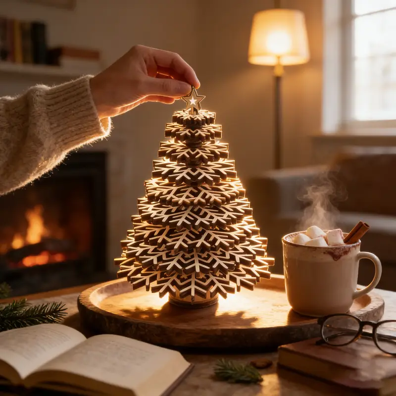A Mini Wooden Christmas Tree Statue Figurine *: The Perfect Desk,  Bookshelf, Bedroom, Or Living Room Decor. A Unique And Thoughtful Birthday  Gift Idea for Friends