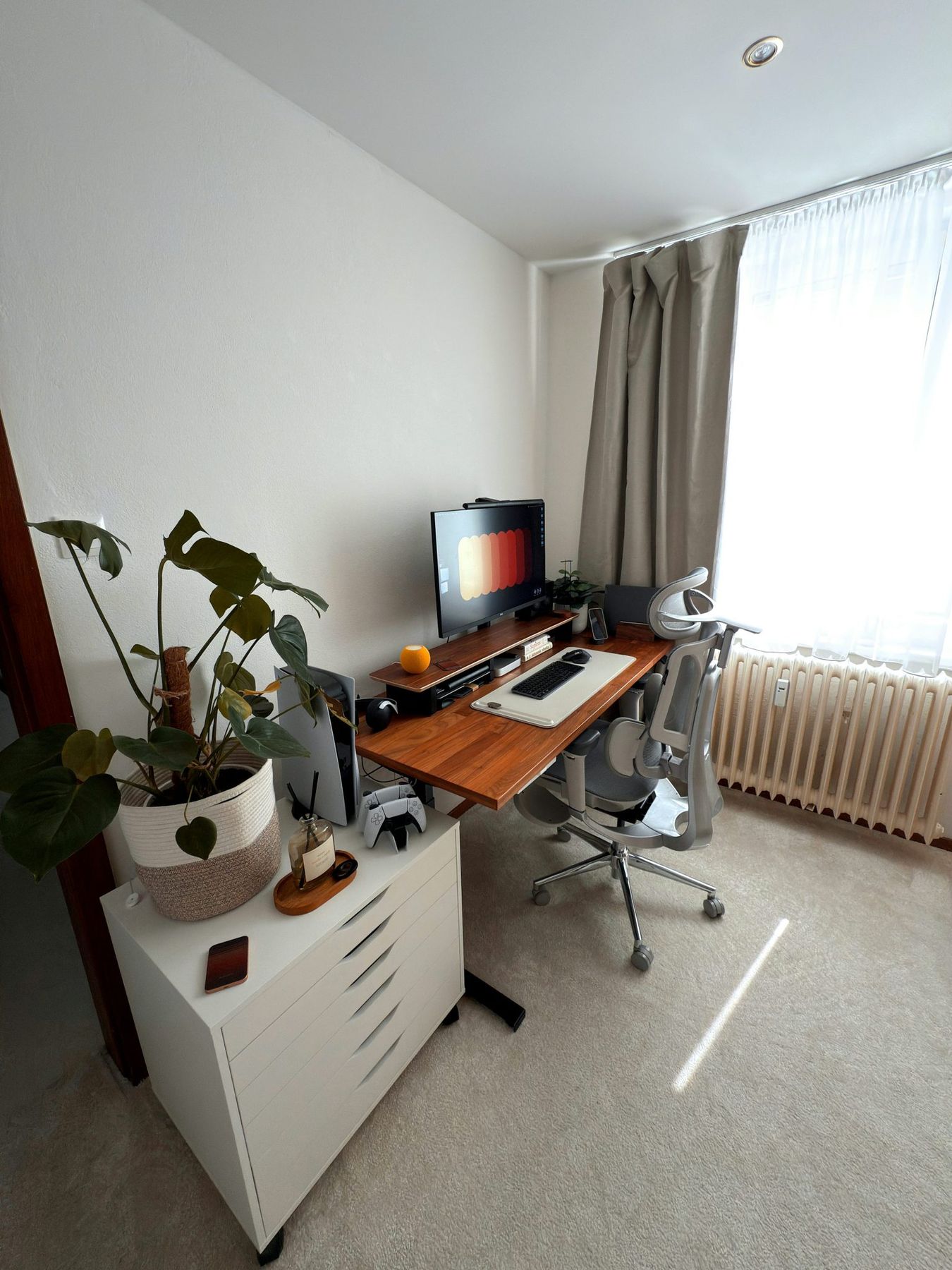 A modern home office setup with a computer and plants - Free Photo on Unsplash