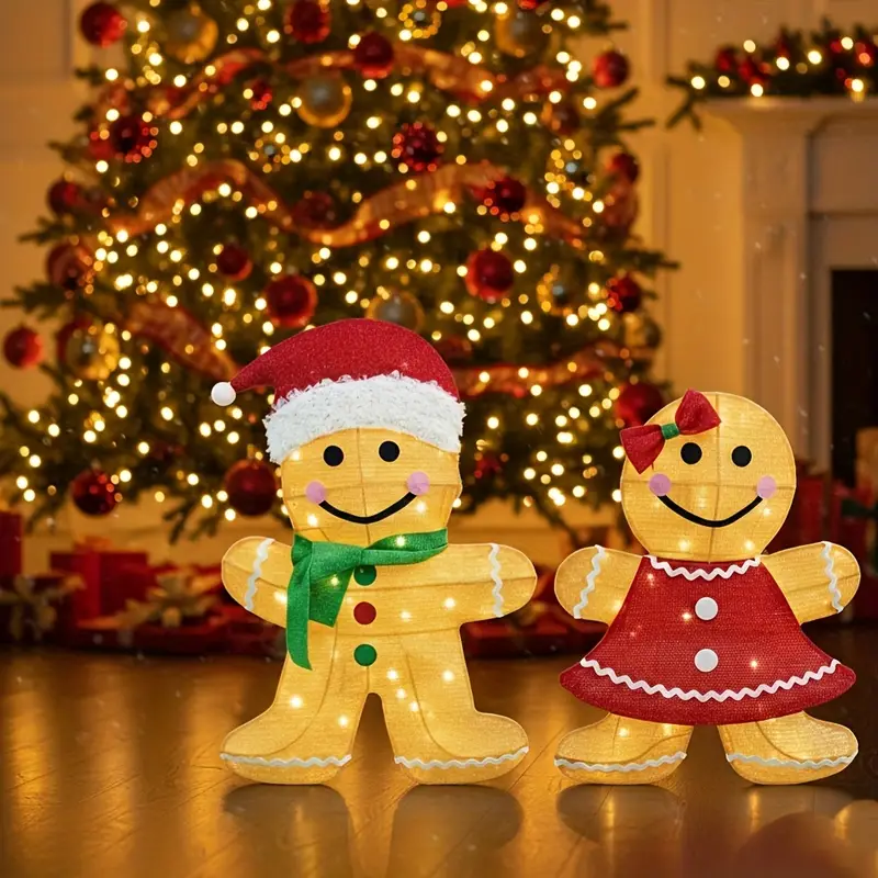 a set two glowing gingerbread man decorations christmas - Temu Oman