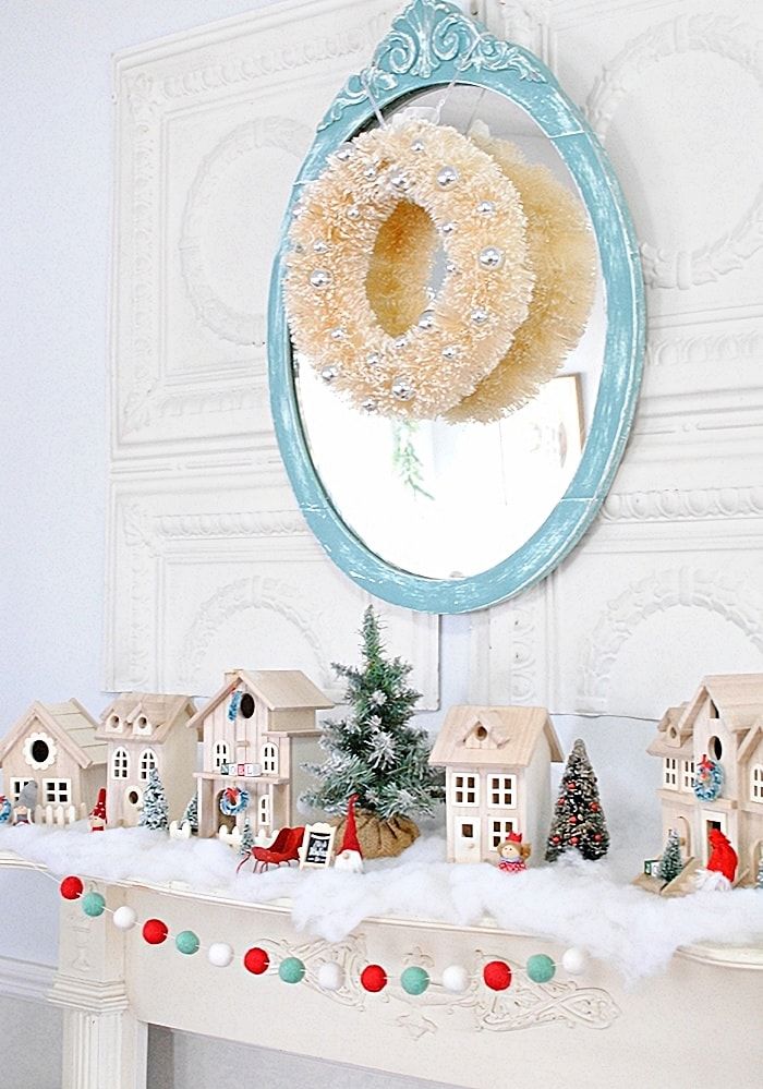 A Snowy Christmas Village Mantel + More: Style Showcase - Town & Country  Living