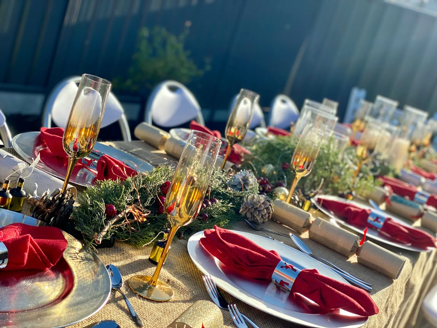 a table set up for a formal dinner