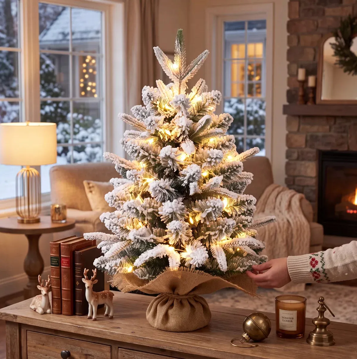 Add a Cozy Holiday Vibe to Any Room With Walmart's $21 Snow-Flocked Mini Christmas Tree