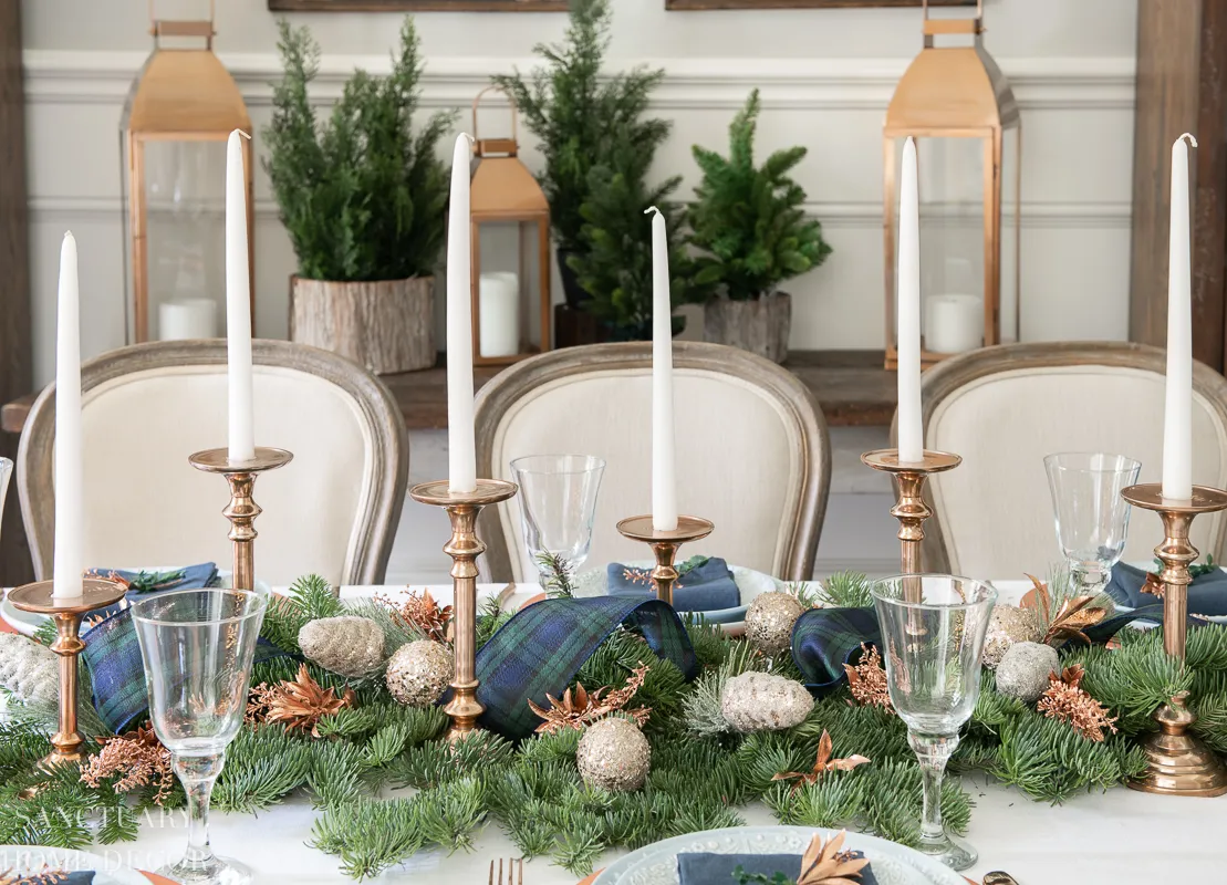An Easy Christmas Centerpiece for a Long Table - Sanctuary Home Decor