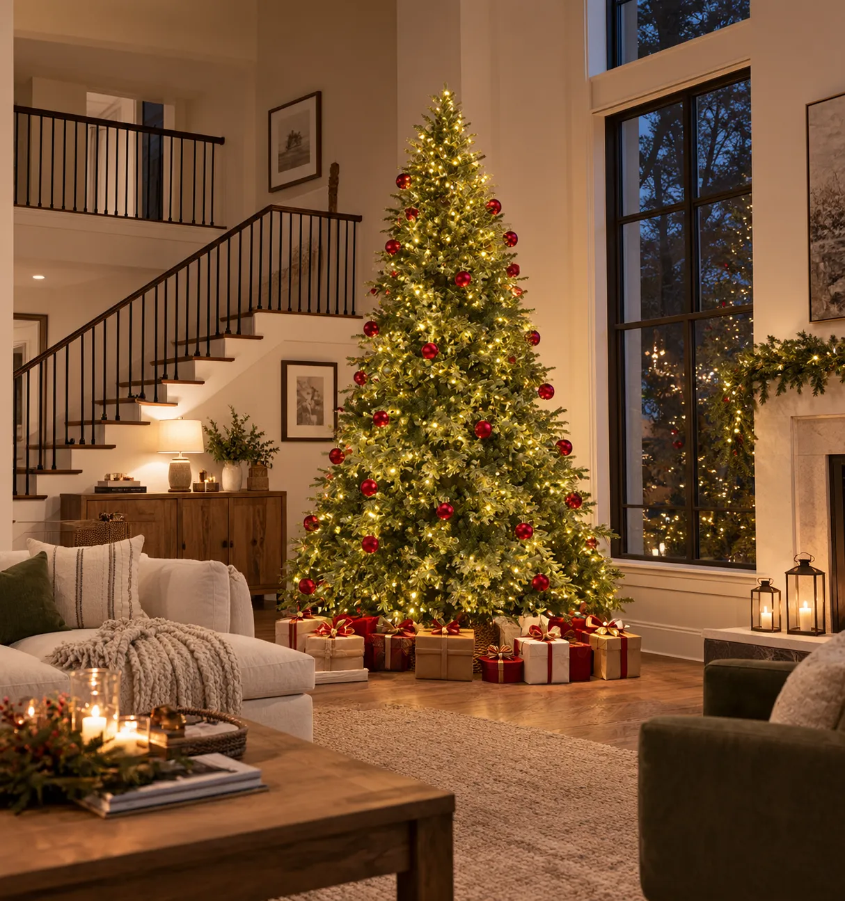 Artificial Christmas Tree Crimson Luxe Outdoor LED | OJA Home&Decor