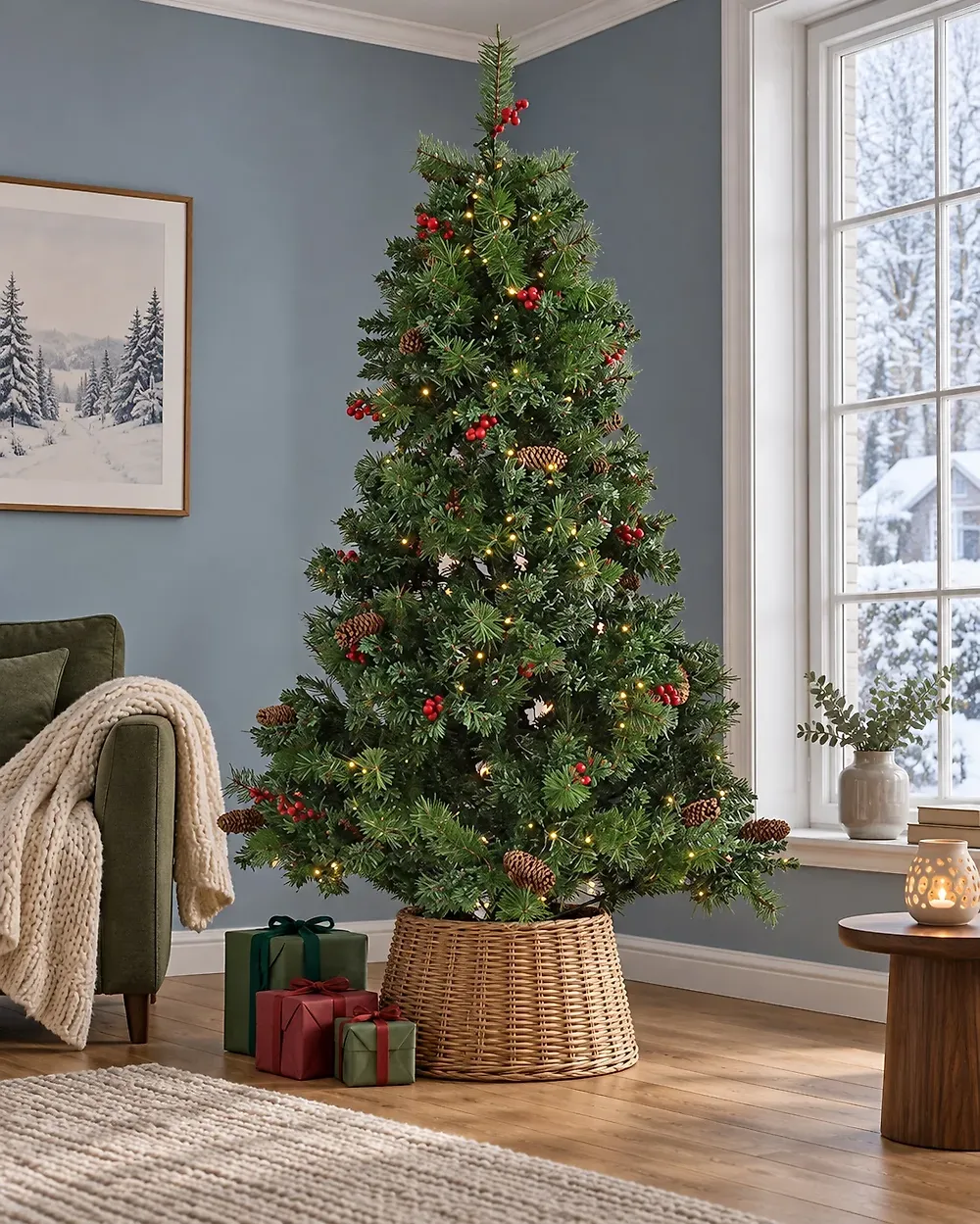 Artificial Christmas Tree LED JACINTO 180 cm Dark Green - Beliani.dk