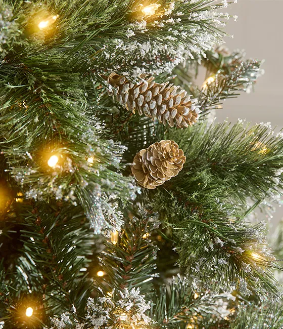 Artificial Tree Flocked Christmas Tree Prelit Alupssuc Ft Prelit Snow  Flocked Artificial Christmas Tree With 560 Warm White Lights, 1840 Fully  Snowed ...
