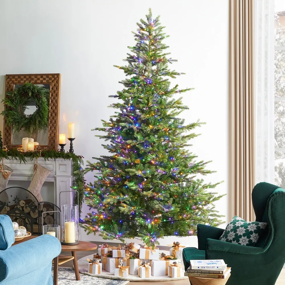 Artificial Tree Multicolor Pre-Lighted Tree Christmas Trees LIVIZA JXTP-U10 5-ft Pre-lit Flocked