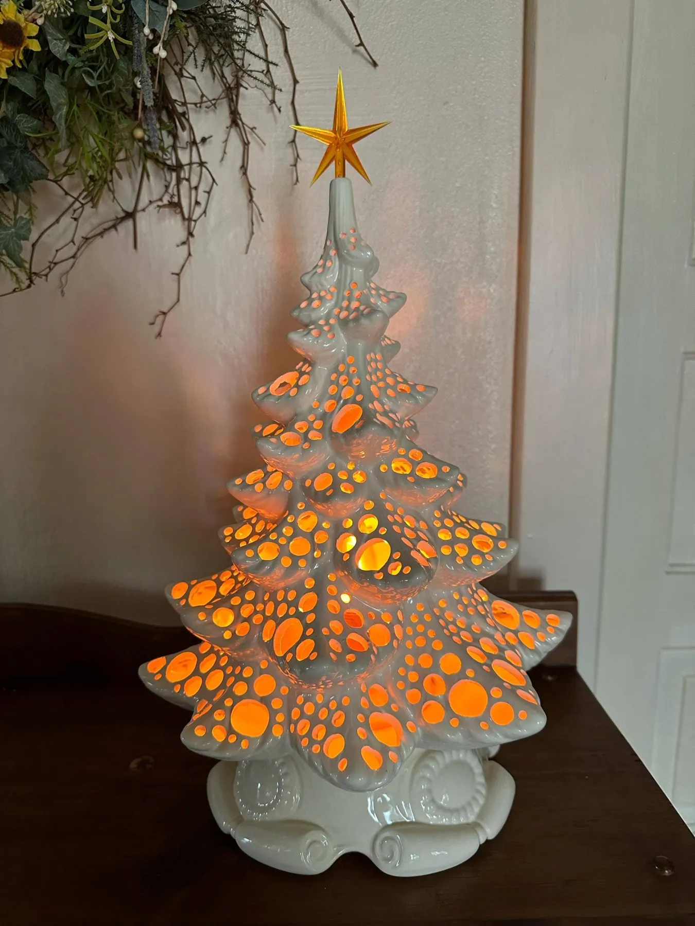 Atlantic Mold Christmas Tree Christmas Tree Atlantic Mold A314 Lava Tree Pink Christmas Tree Decoration, Retro