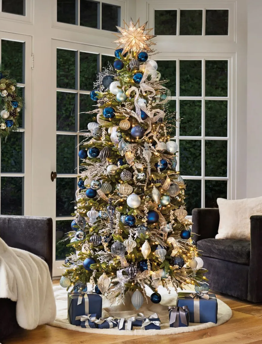 Balsam Hill - 2025 Holiday 1 - Starry Night Main Glass Ornaments, Set of 35