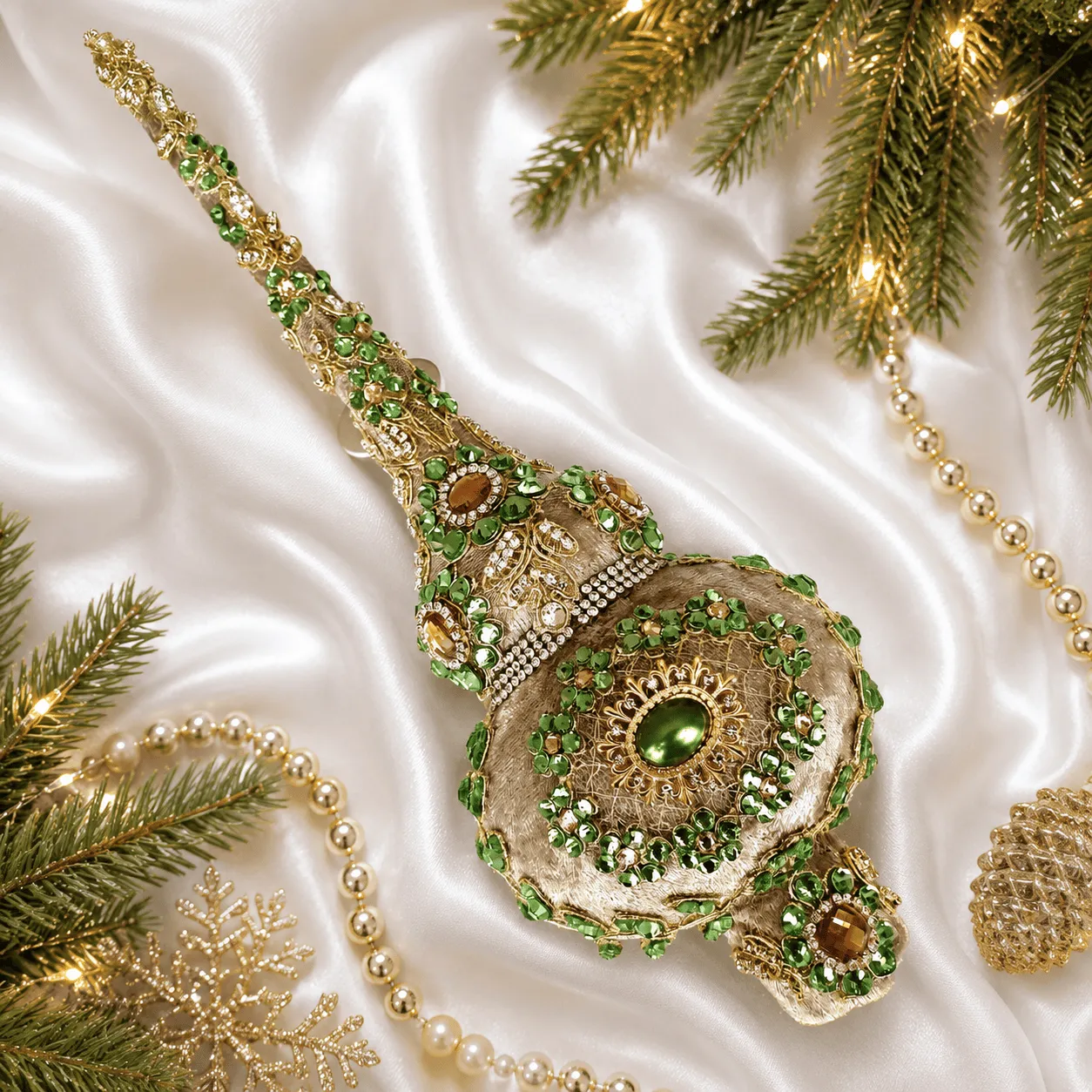 Beige Velvet Christmas Tree Topper