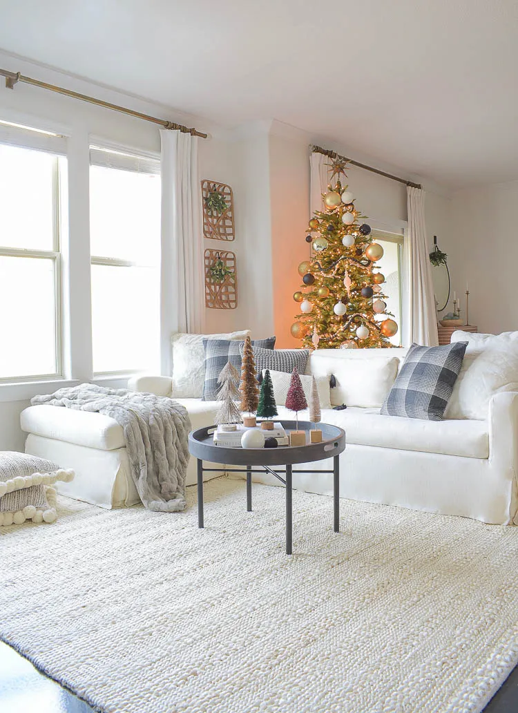Black, White & Gold Modern Christmas Living Room Tour - ZDesign At Home