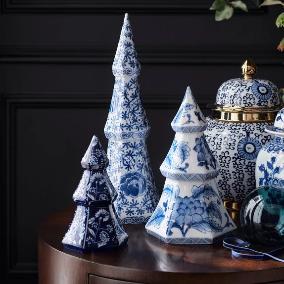 Blue And White Christmas Tree Styling A Dusty Blue Chinoiserie Christmas  Tree Randi Garrett Design