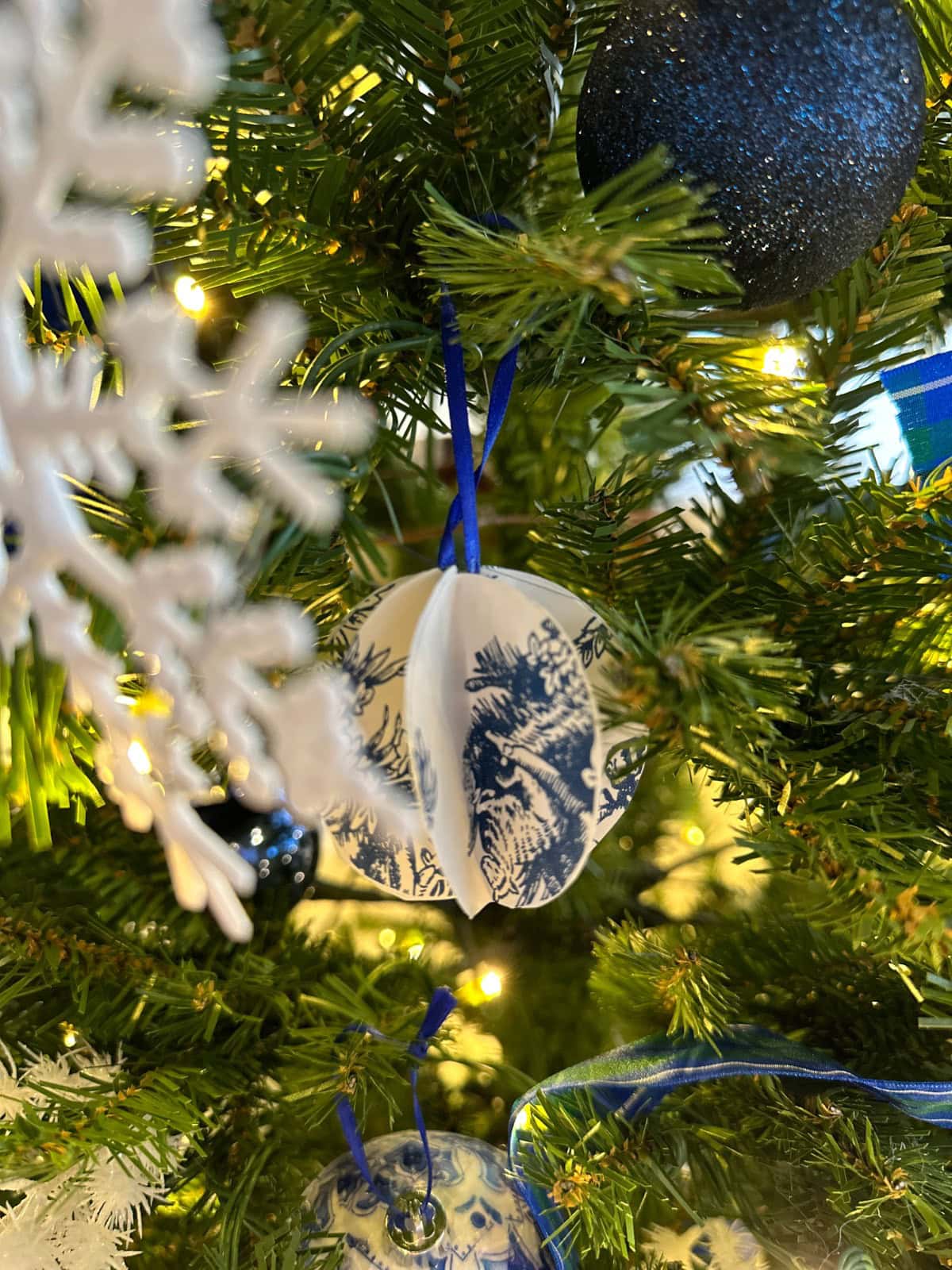Blue And White Christmas Tree Styling A Dusty Blue Chinoiserie Christmas  Tree Randi Garrett Design