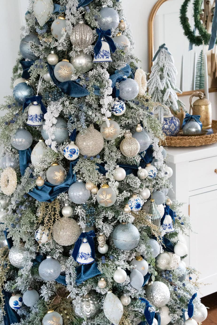 Blue Decorated Christmas Tree Blue Christmas Decorations Lattice Ribbon  Decorator's Warehouse