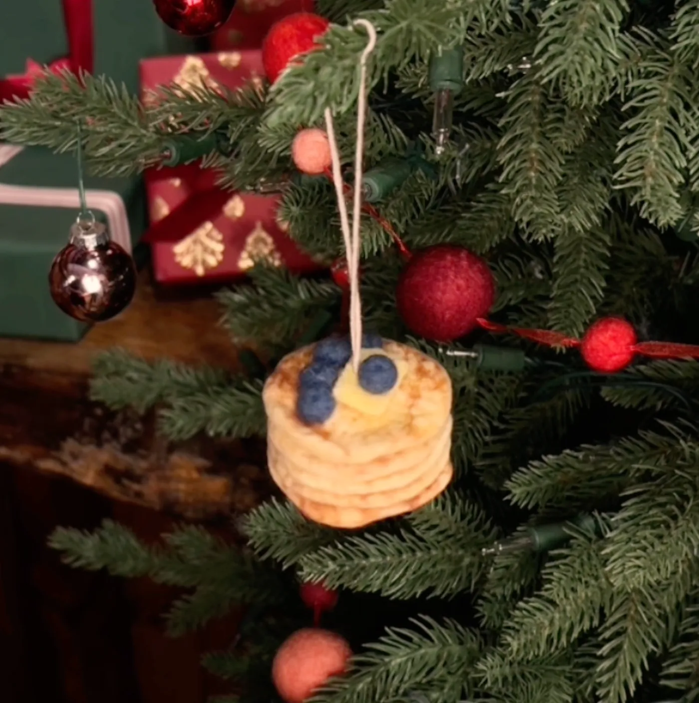 Blueberry Pancake Stack Ornament | Handmade Felt Breakfast Decor – Craftspring