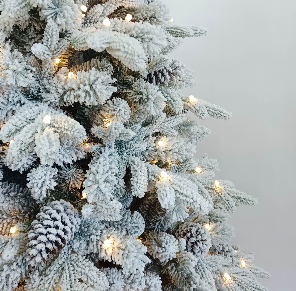 BOSK Snowy Winterfold Fir Pre Lit Christmas Tree 6.5ft - Cambridge Home & Garden