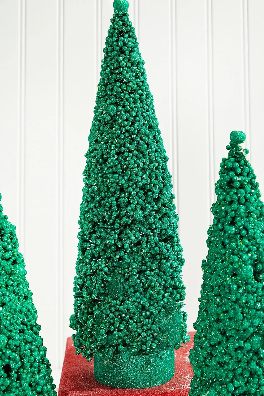 Bottle Brush Trees - Set of 3 - Green - Decorator's Warehouse
