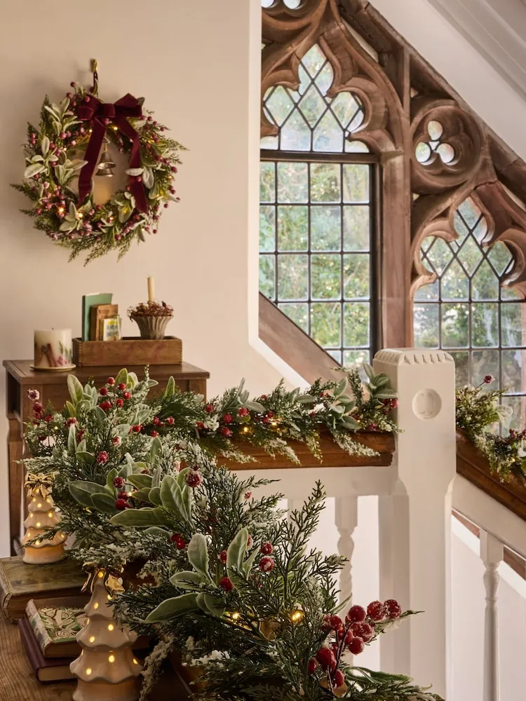 Buy Laura Ashley Green Pre Lit Berry Christmas Garland from the Next UK online shop