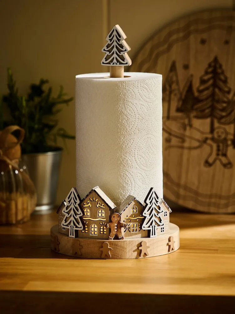 Buy Natural Light Up Christmas Gingerbread Kitchen Roll Holder from the  Next UK online shop