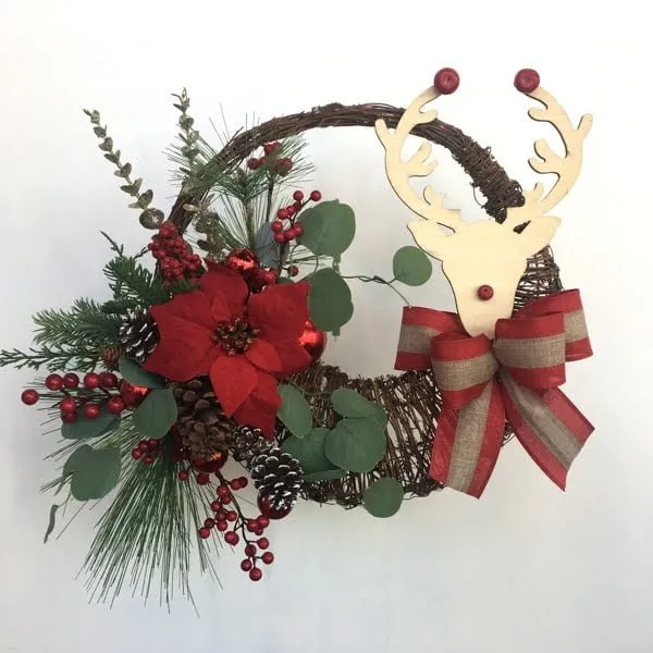 CH066 Rudolf Christmas Wreath - Order Now!