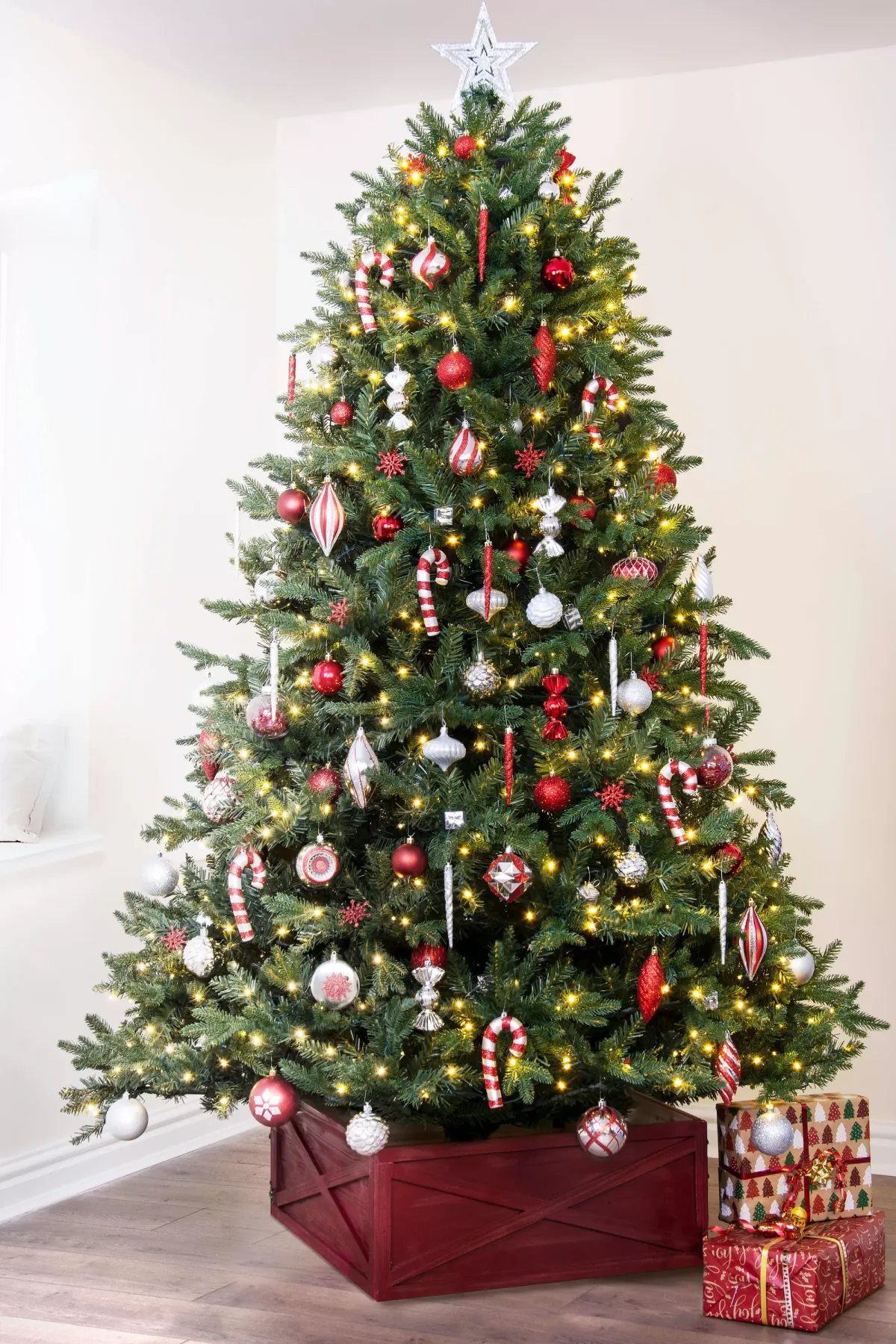 Cheap Christmas Tree World The 8Ft Pre-Lit Woodland Pine Tree « Center Christmas  Tree