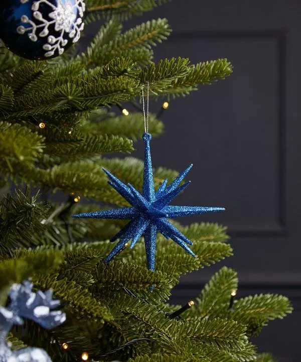 Christmas Blue-Glitter Bethlehem Star Ornament | Liberty