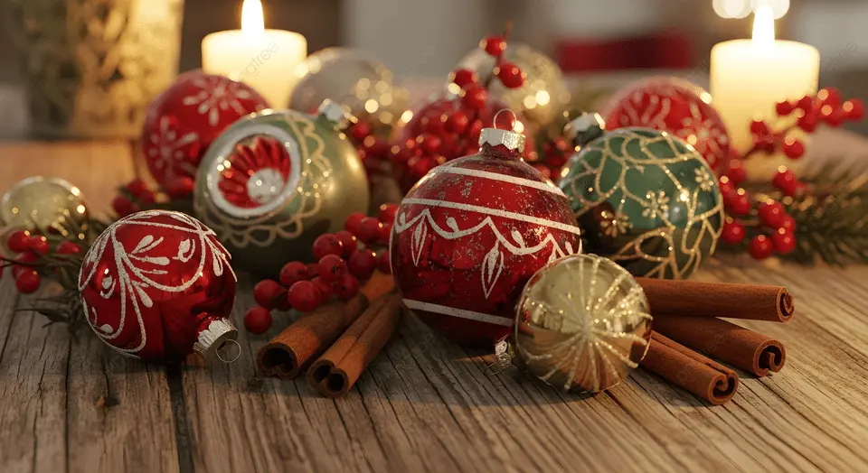 Christmas Centerpiece Cinnamon Red Holiday Décor Candles Red And Gold  Christmas Centerpiece – Elegant Holiday Table Decor