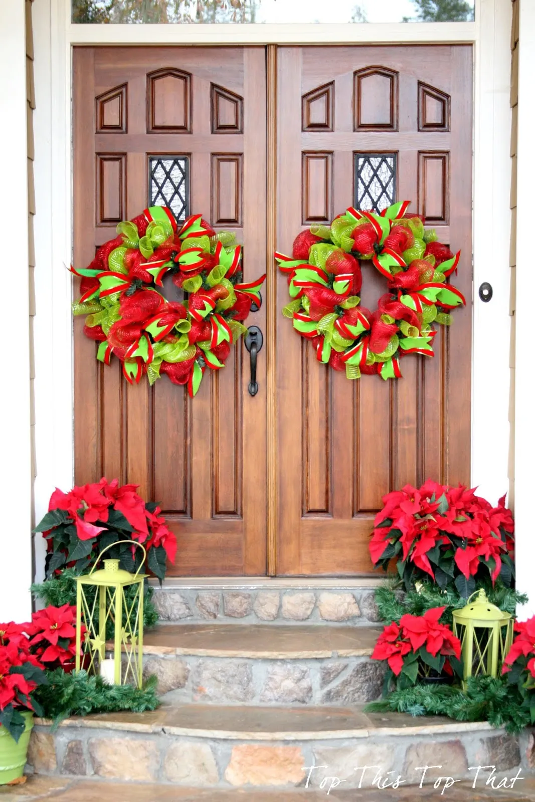 Christmas Decor Outside the House - Duke Manor Farm by Laura Janning