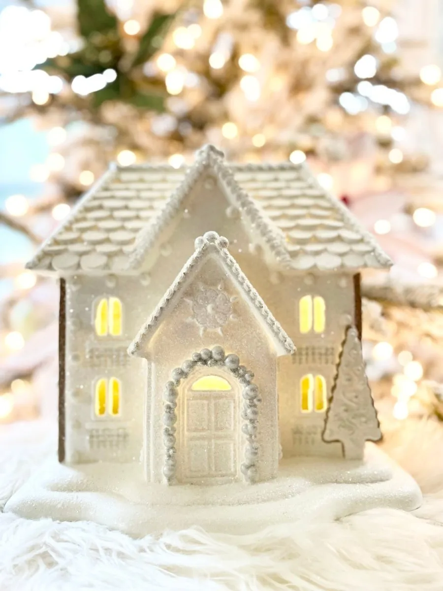 Christmas Illuminated Gingerbread House Lighted Gingerbread House Tree Set  – Monticello Shop