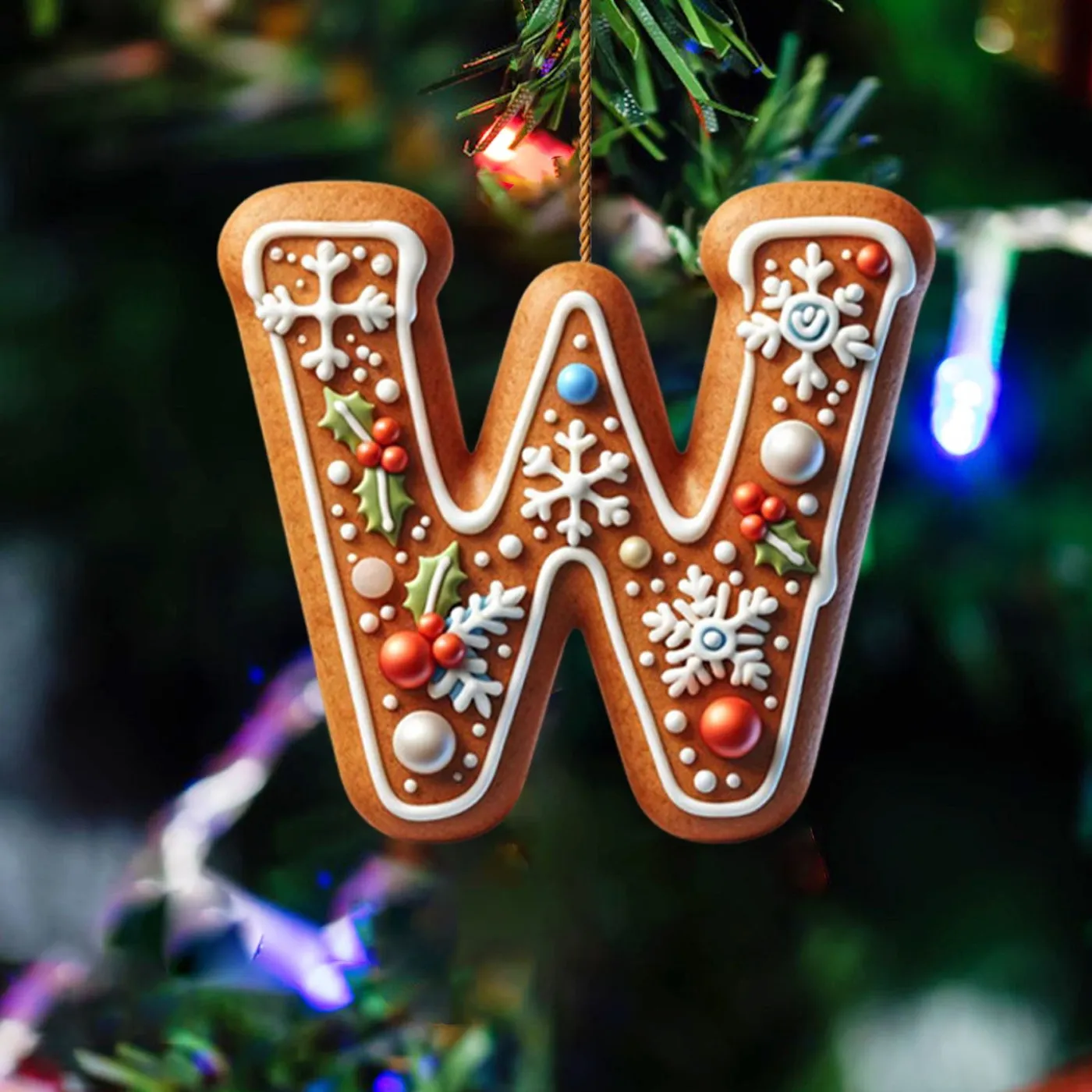 Christmas Letter Ornaments, 26 Pcs Hanging Ornament Set for Personalized Christmas Tree Decor, DIY Family Craft for Holiday Tree, Wreath, Garlands, Lightweight Sturdy Décor for Home Festive Display
