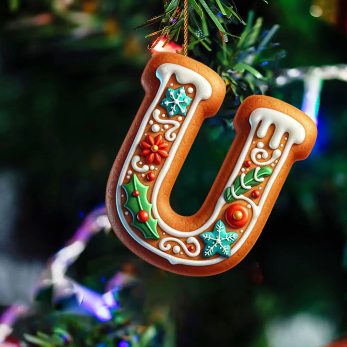 Christmas Letter Ornaments, 26 Pcs Hanging Ornament Set for Personalized Christmas Tree Decor, DIY Family Craft for Holiday Tree, Wreath, Garlands, Lightweight Sturdy Décor for Home Festive Display