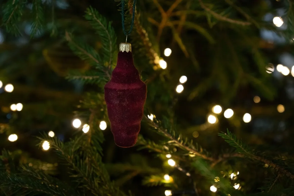 Christmas Ornament Moss Prism Ruby Set of 2