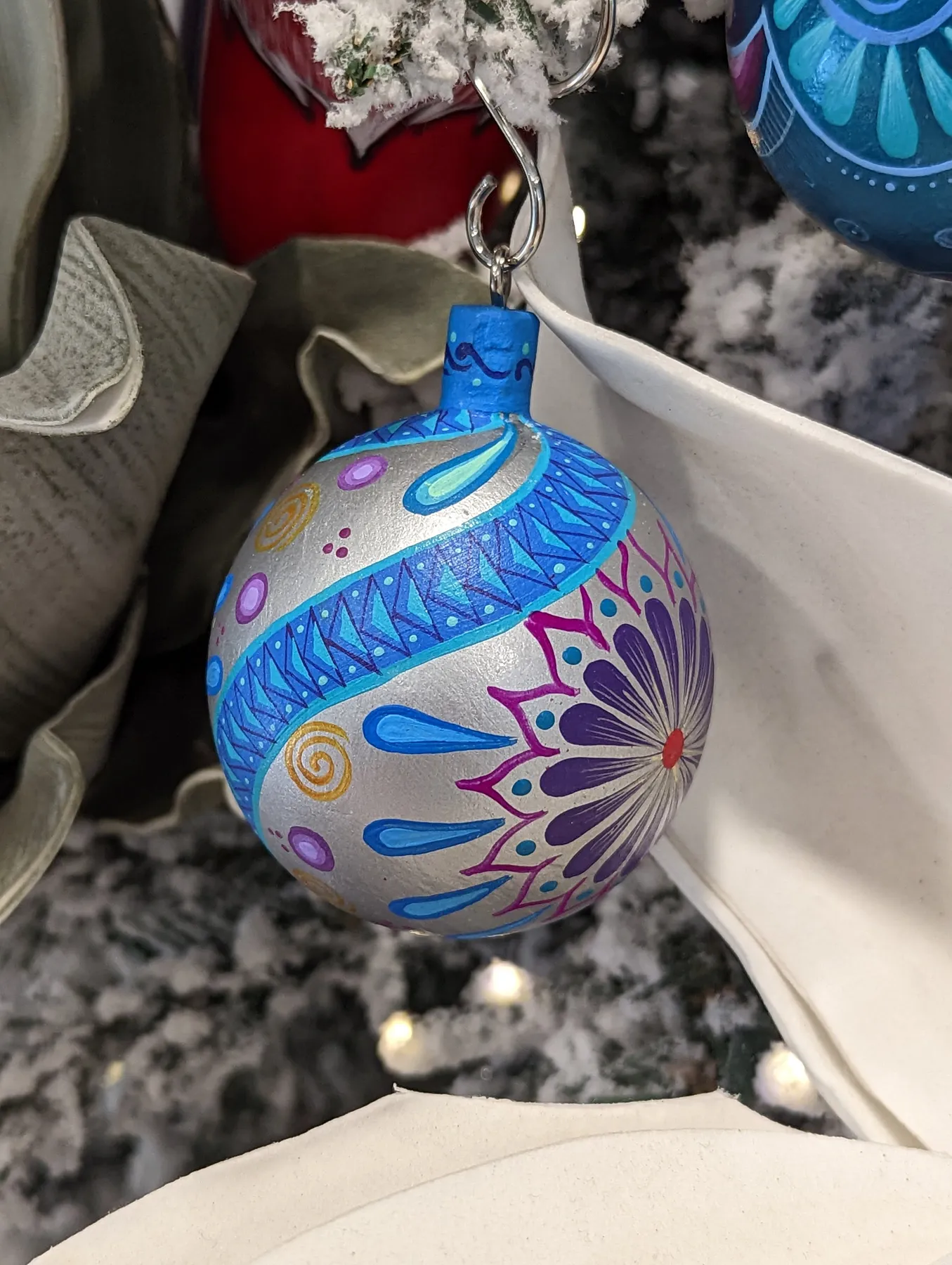 Christmas Ornaments, Unique Christmas Tree Bulbs of Various Lot of handpainted handcarved Christmas ornaments