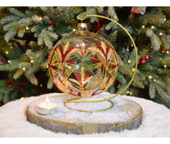 Christmas Tea Light Holder Burgundy Baroque D15cm