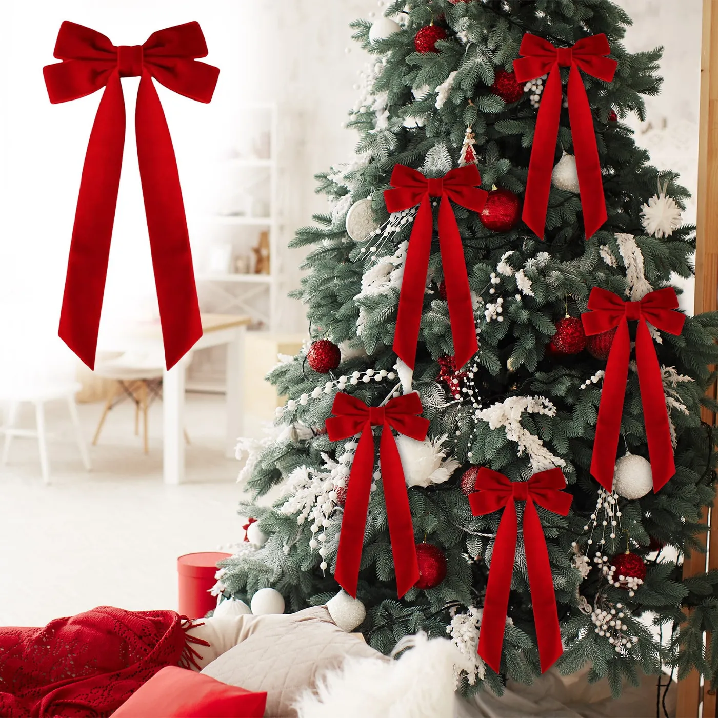 Christmas Tree Bows Velvet Red Red Velvet Christmas Tree Bows – Handcrafted  Holiday Elegance – Trolley Dollie Designs