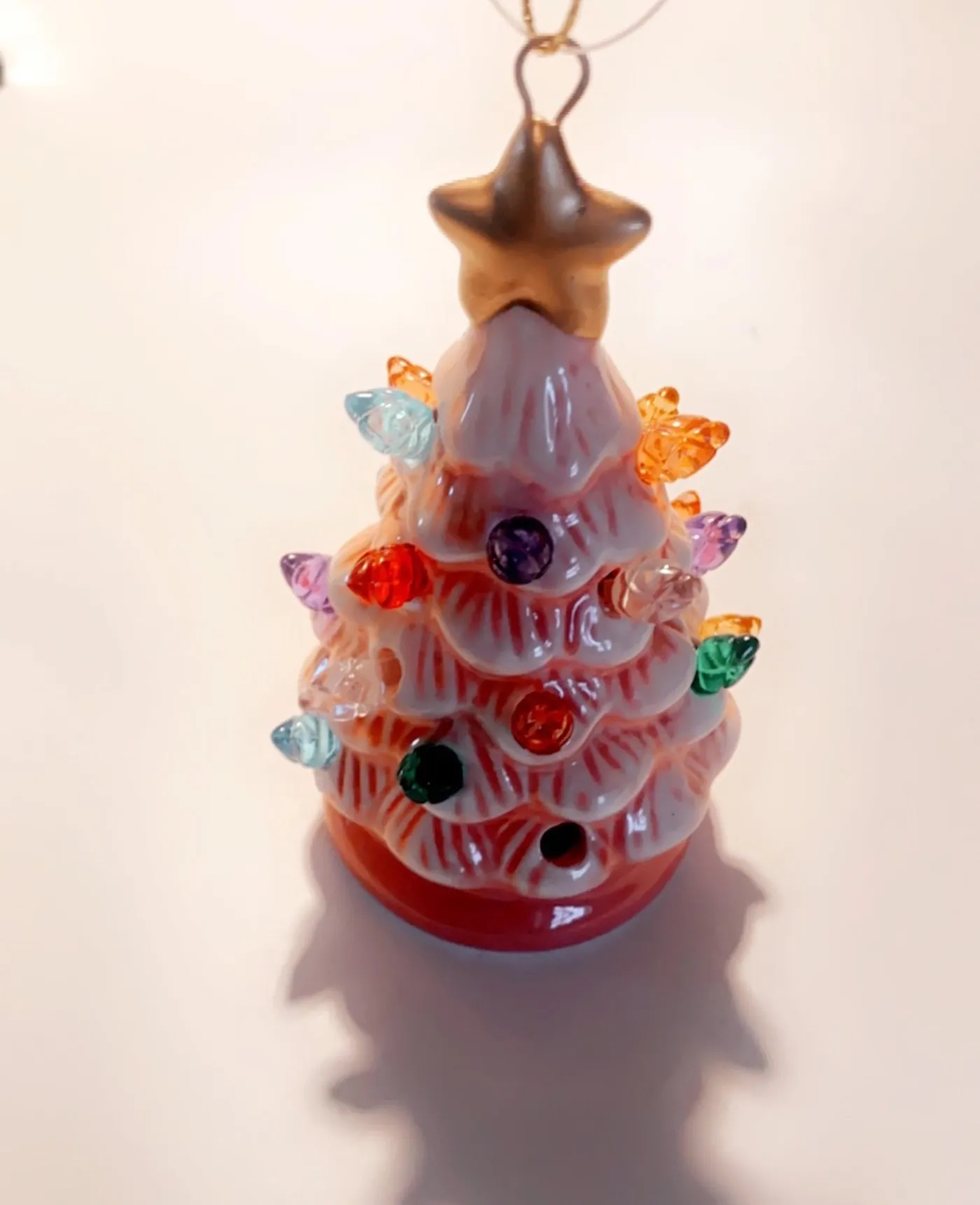 Christmas tree ceramic light up ornament pink | Mercari