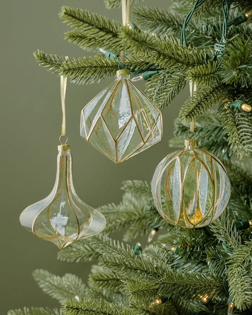Christmas Tree Clear Etched Ornaments Personalized Scripted Christmas Tree Glass Ornament