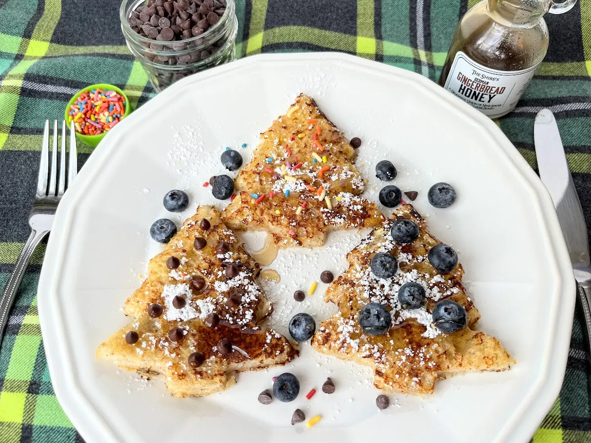 Christmas Tree French Toast with Gingerbread Honey – Glory Garden