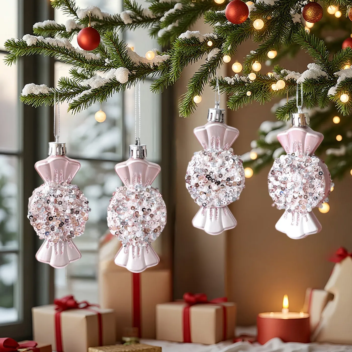 Christmas Tree Hanging Ornament | Whimsical Hazelnut Candy Decorative  Pendant | Glitter Sequin Beaded Christmas Tree Decor | Indoor Holiday Homes  Decoration - Walmart.ca