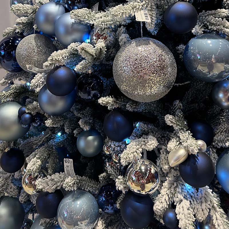 Christmas Tree in royal blue, silver & icy tones Blue Ice Symphony 2.25 m - Delivery in Dubai | Flower Power UAE