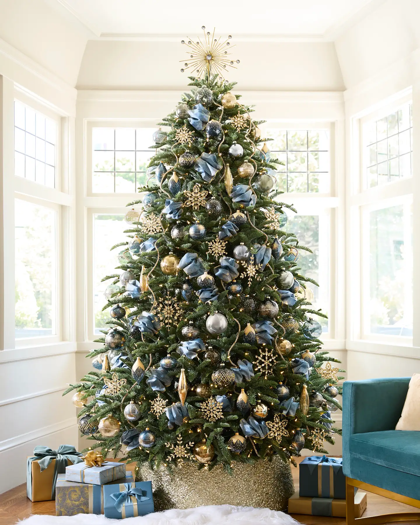 Christmas Tree Ornaments Blue Christmas Ornament Set Blue Christmas  Decorations And Baubles Floralsilk