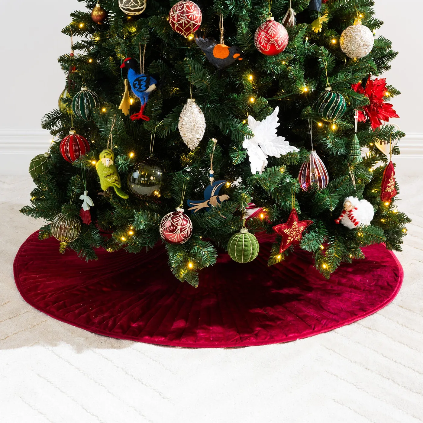 Christmas Wishes Channel Velvet Tree Skirt | Bed Bath & Beyond NZ