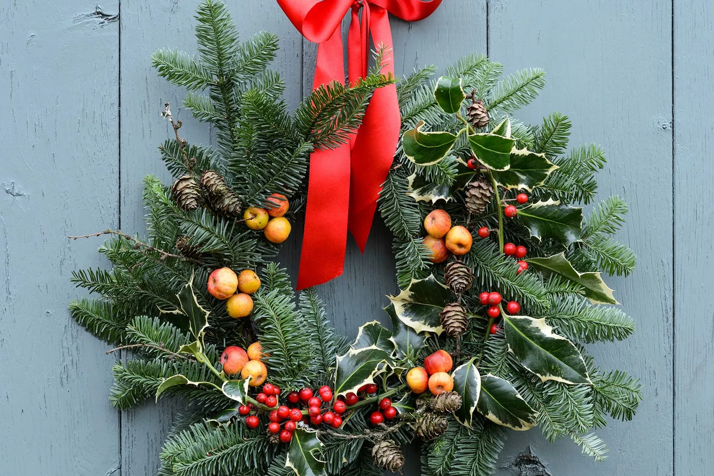 Christmas Wreath For Front Door | Holiday Entryway Wreath | Sugar Xmas Wreath
