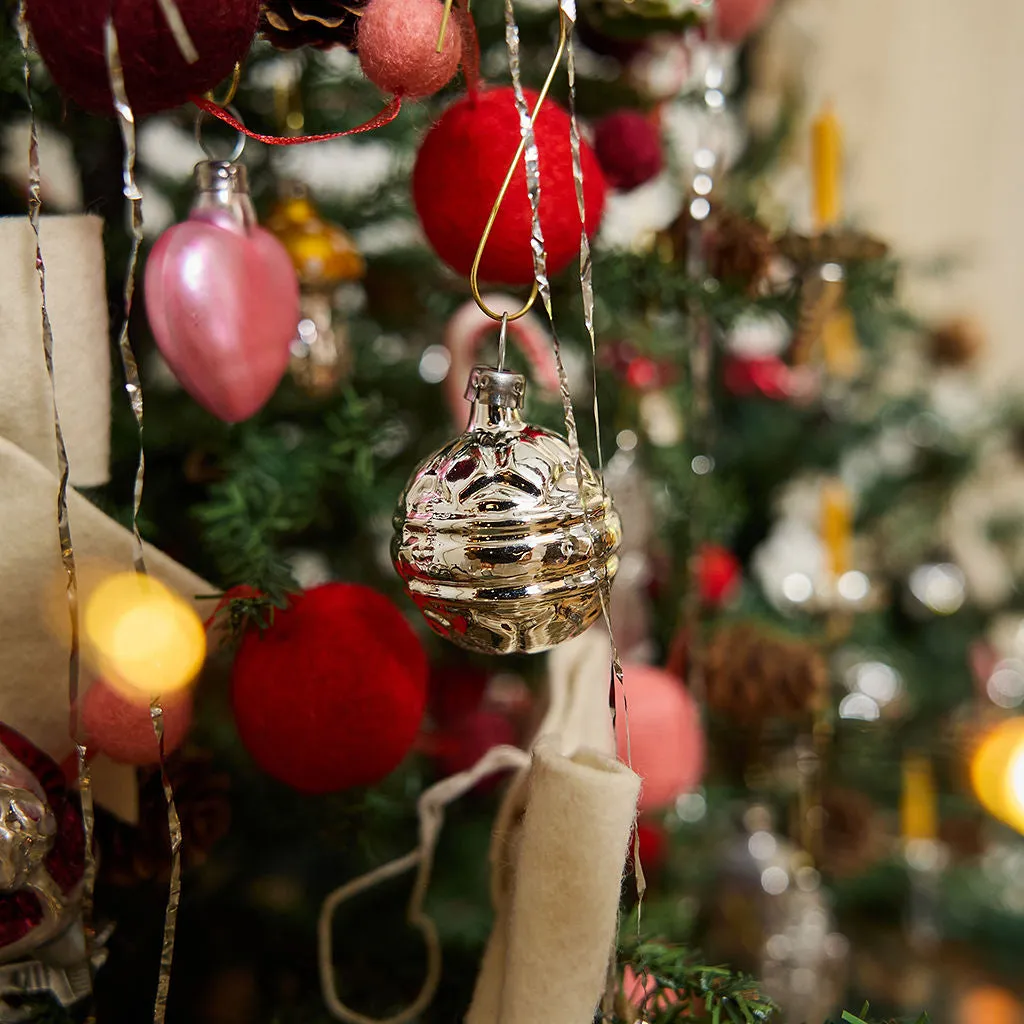 Classic Silver Hand-blown Glass Bauble Ornaments - Set of 6 – Craftspring