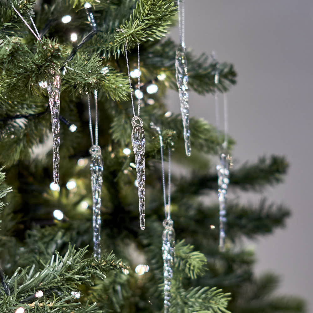 Clear Twist Glass Icicles (Box of 6) | Angela Reed