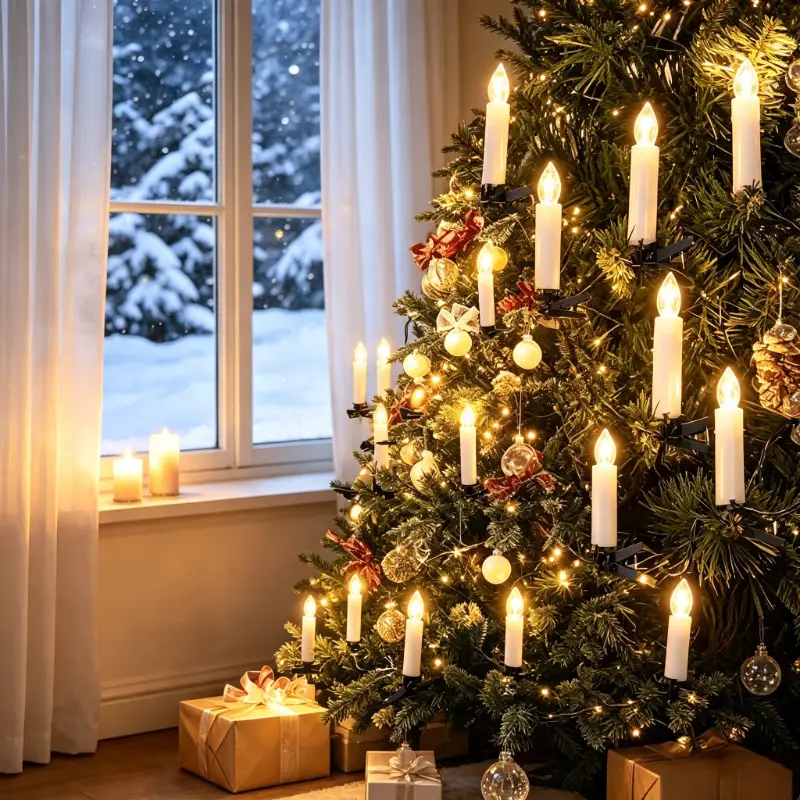 clip candle string lights christmas tree decorative lights - Temu Cyprus