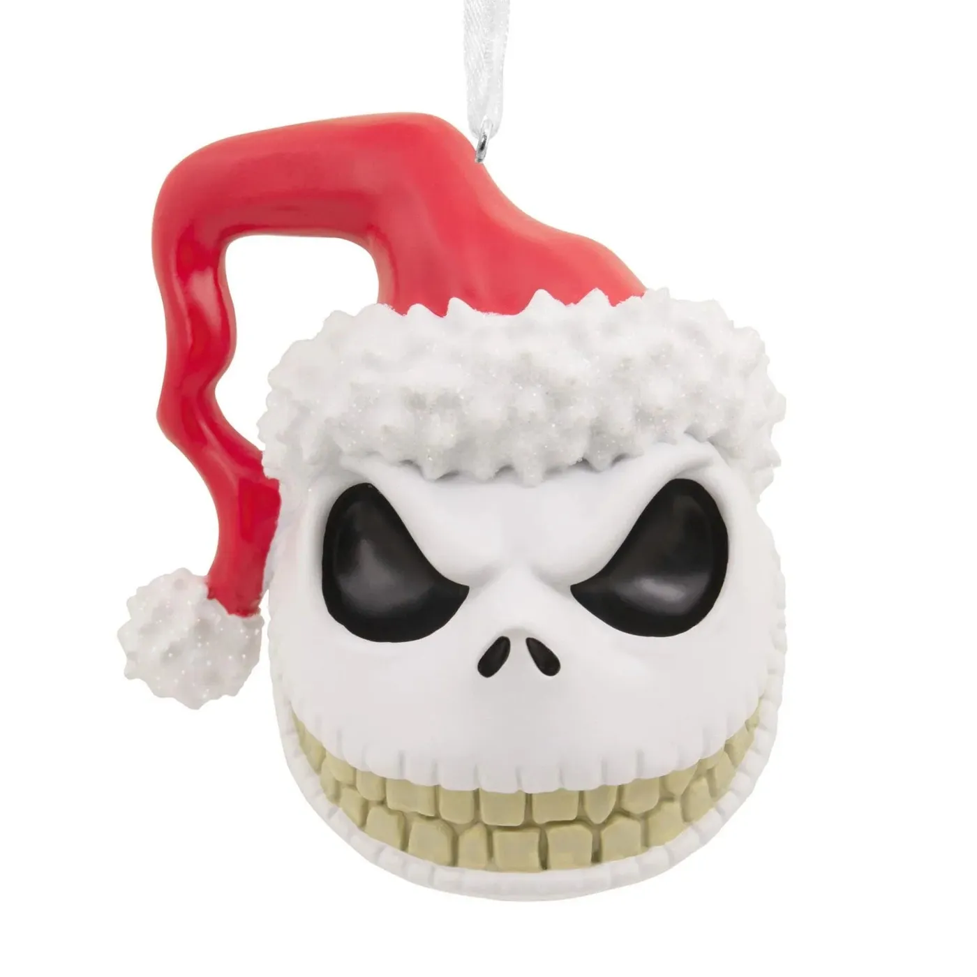 Collectible The Nightmare Before Christmas Ornament - Jack Skellington Head in Santa Hat Design