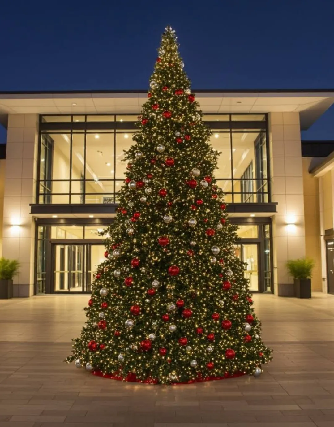 Commercial Outdoor Giant Carolina Tower Tree (20ft & 30ft) | LED – B&B Holiday Decorating